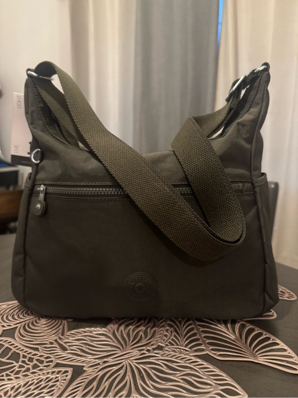 Kipling Olive Logo Shoulder Pouch